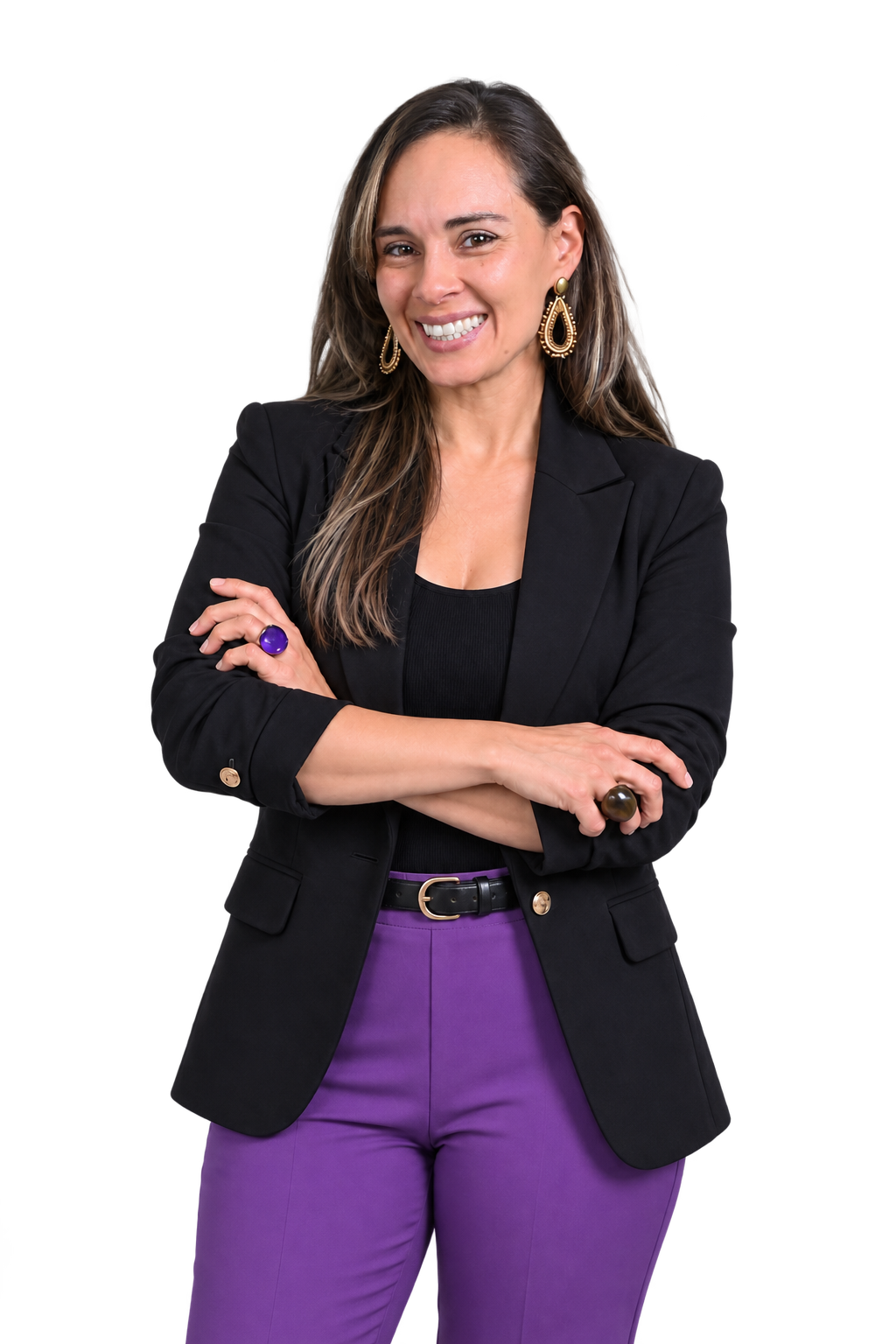 Paula Ledesma sonriendo con gesto abierto
